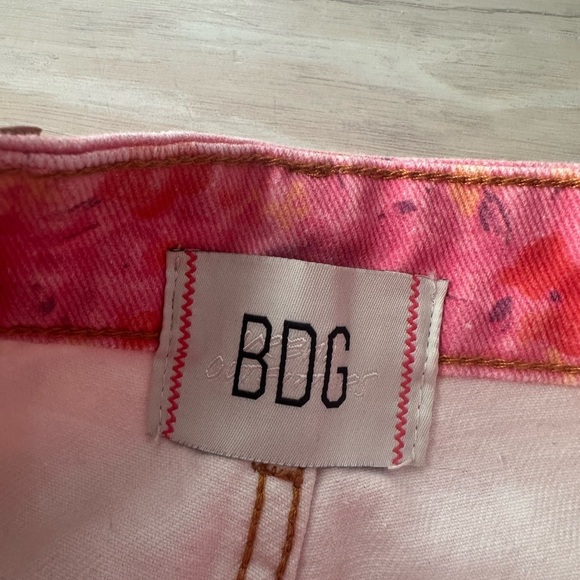 BDG Pink Floral Flare Jeans - Picture 3 of 7